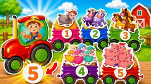 Учим животных и цифры с фермером 🚜 Считаем до 5 | Развивающее видео для малышей