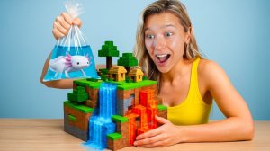 АКВАРИУМ ИНФО | Я построила Майнкрафт в реальной жизни для своего аксолотля