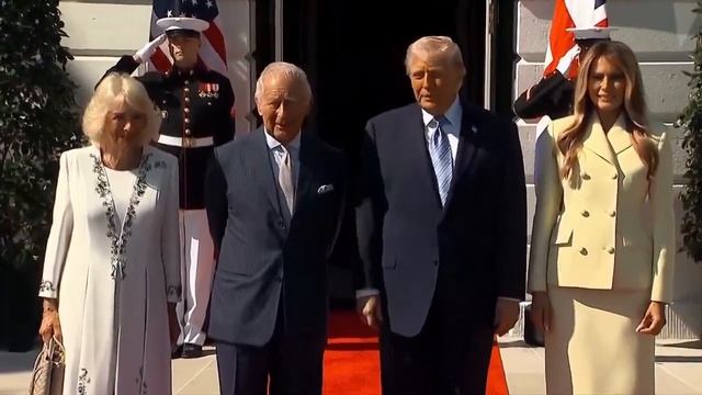Президент США Дональд Трамп и первая леди Мелания Трамп приняли британского короля Чарльза III