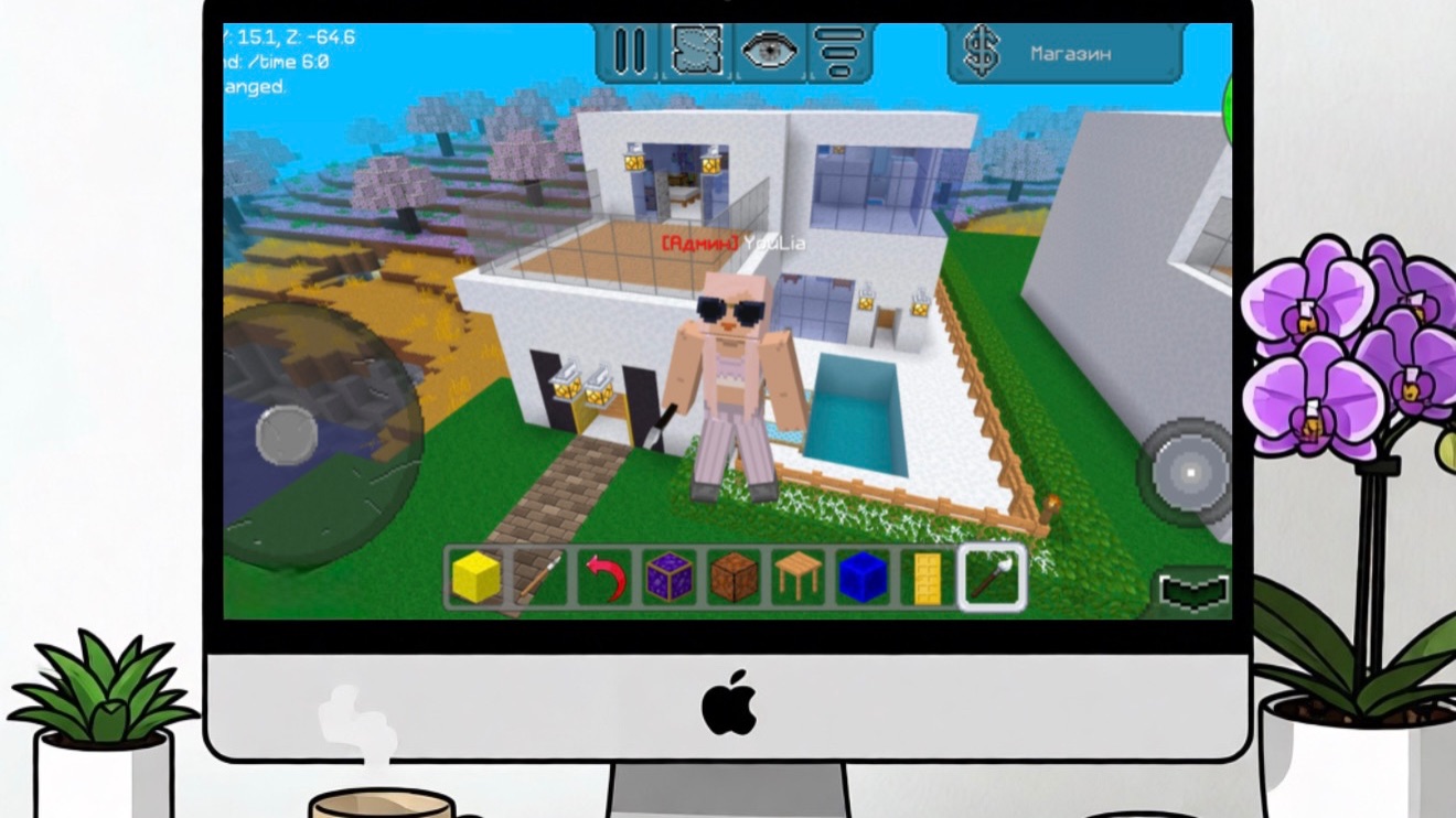 Постройка дома в MultiCraft аналог Minecraft
