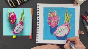 Драгон фрукт акриловыми маркерами