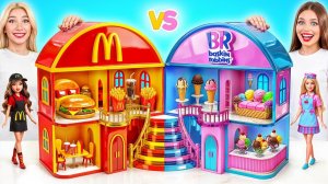 Строим Удивительный Кукольный Домик # МакДональдс vs Баскин Роббинс от Bubba DO Challenge