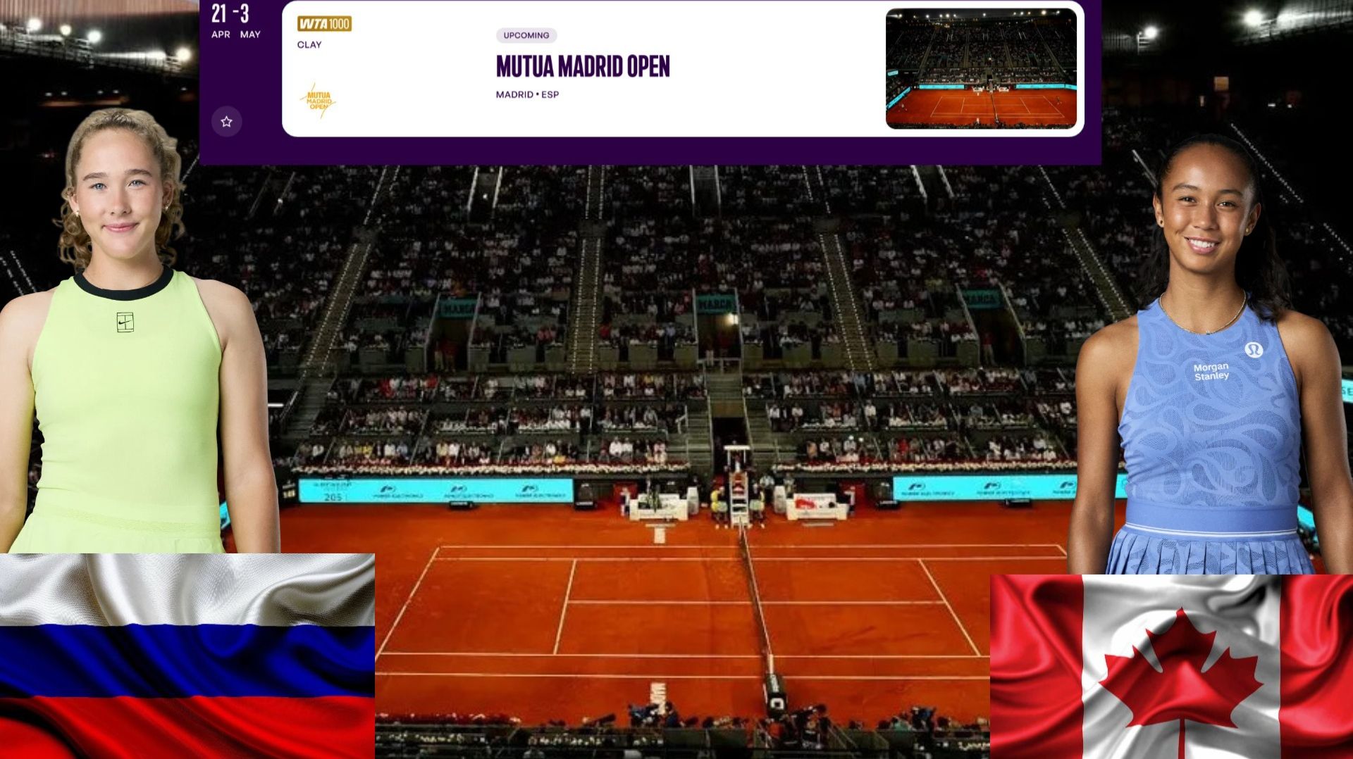 ⏰14:00 (9) 🇷🇺Мирра Андреева - (24) 🇨🇦Лейла Фернандес