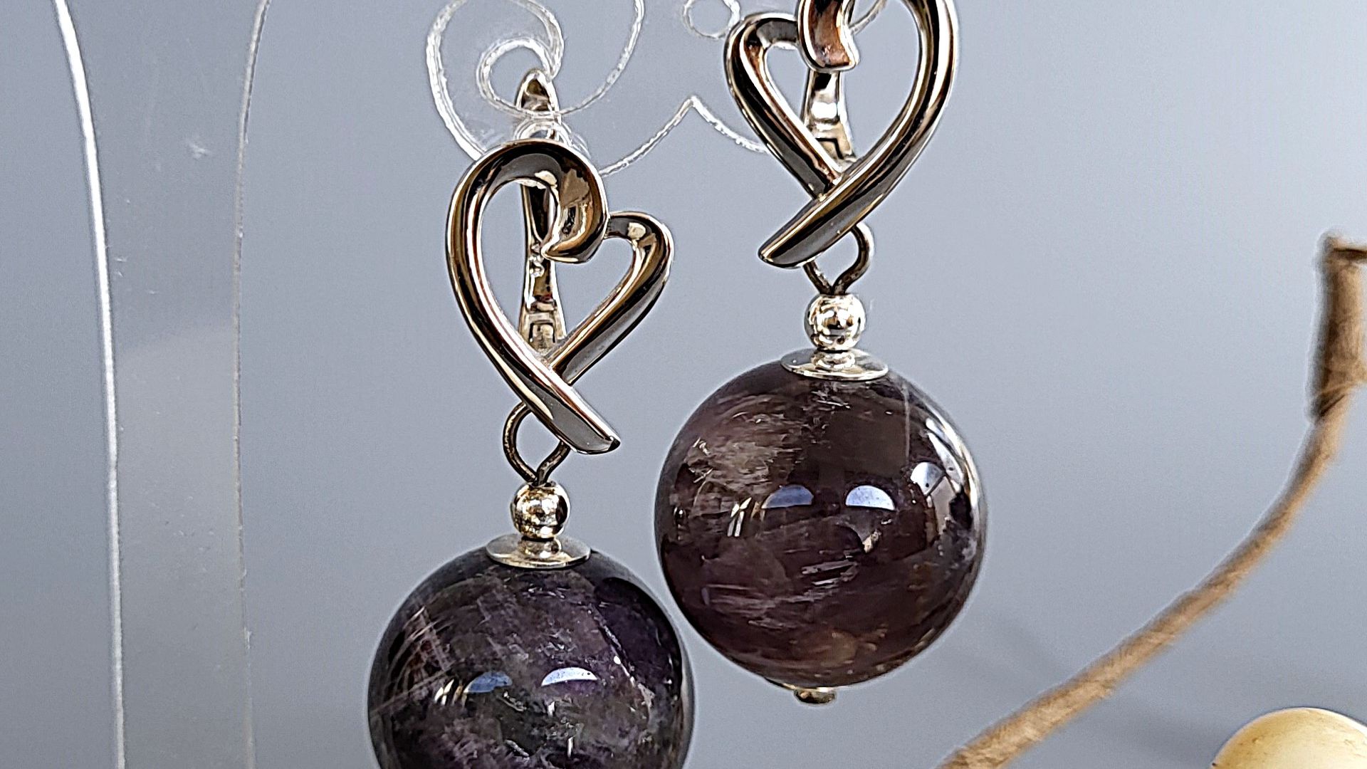 Серьги крупные из аметиста