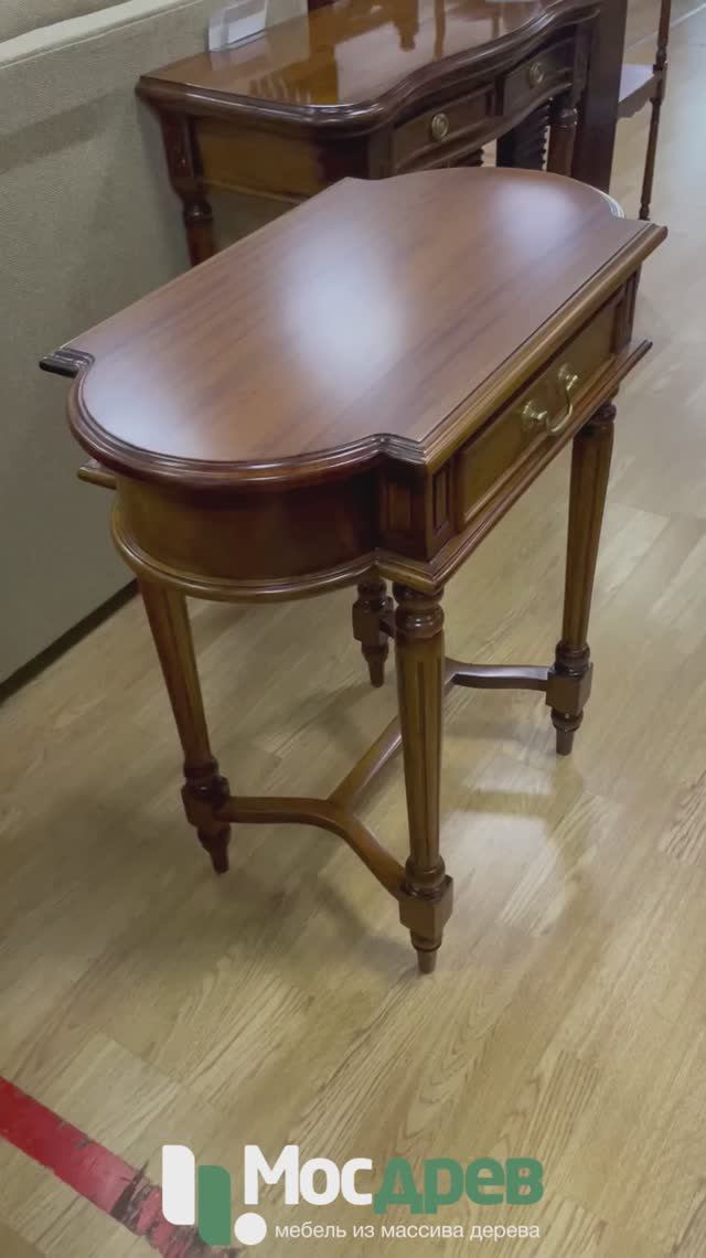 Столик овальный из массива МИГ417 из красного дерева от фабрики Satin Furniture (Индонезия)