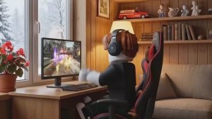 Роблокс  убирается в доме, но что-то пошло не так. Хорошо, что  есть друзья, готовые помочь.