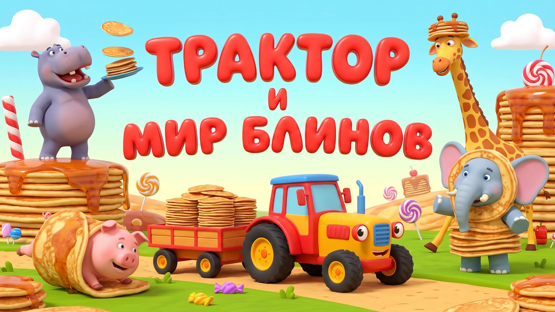 Синий трактор и мир блинов 🥞🚜 Волшебная страна вкусных приключений | Мультик для детей