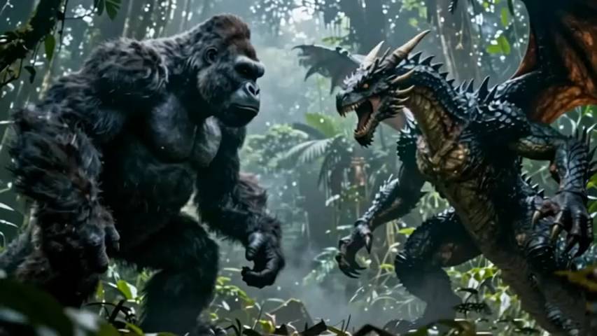 Кинг Конг против Дракона-схватка