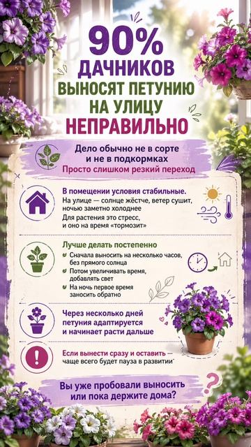90% ДАЧНИКОВ ВЫНОСЯТ ПЕТУНИЮ НА УЛИЦУ НЕПРАВИЛЬНО