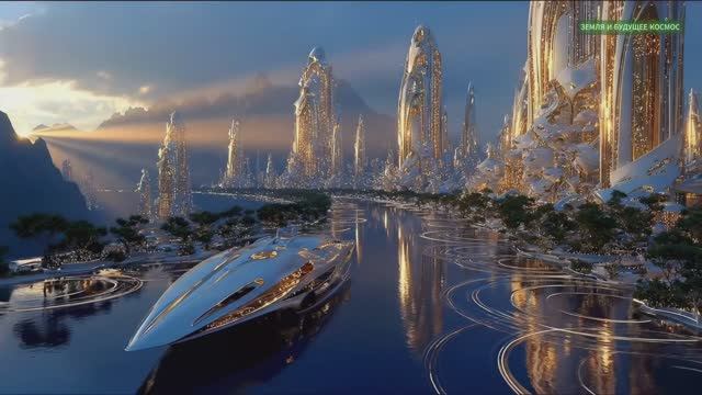Жизнь в 2700 году: футуристические города летающие автомобили и эко-утопия  эмбиента в формате 4K
