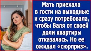 Мать приехала и сразу стала требовать, чтобы Валя отказалась от своей доли квартиры
