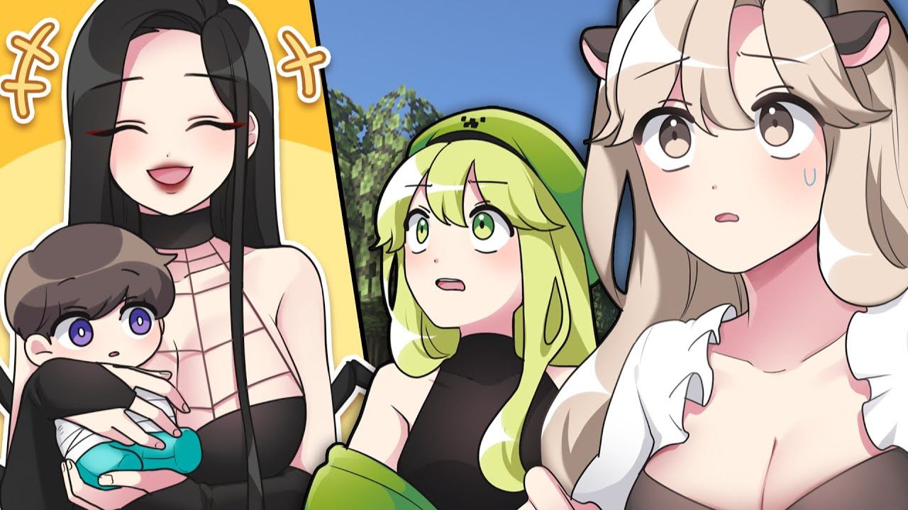 Паук похитила Малыша Стива Майнкрафт аниме