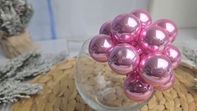 ГРОЗДЬ стеклянных эмалевых шариков на проволоке 12 шаров по 25 мм 2000672