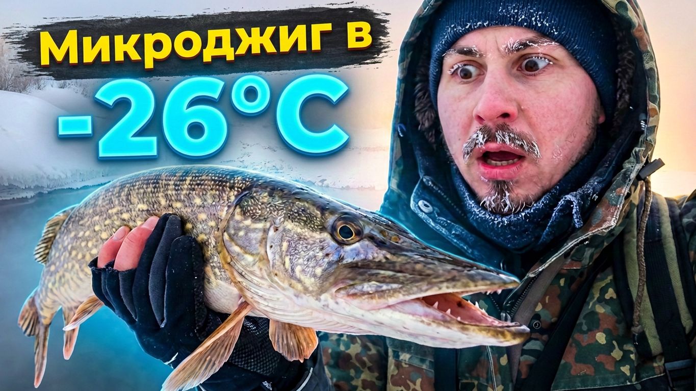 ШОК! Рыбалка в -26C_ Микроджиг! Щука Сходит с Ума! 