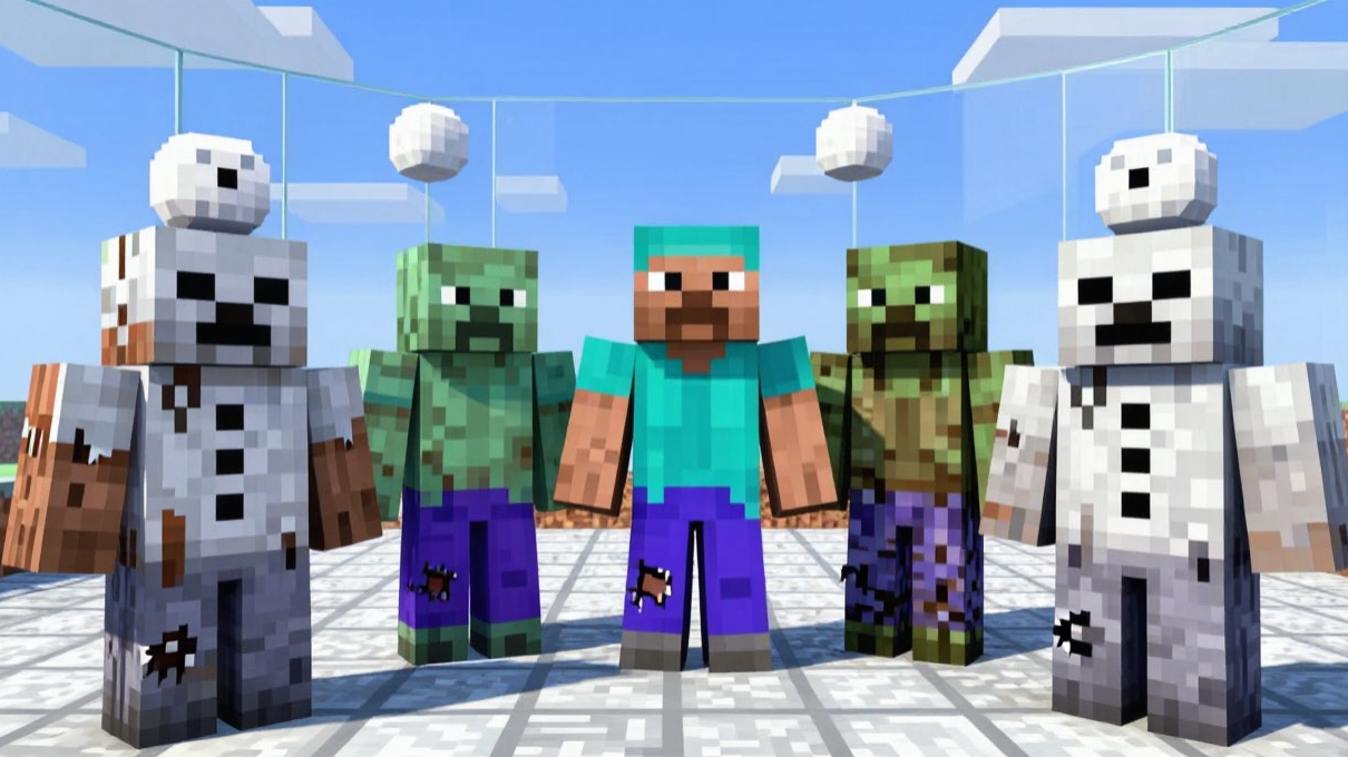 стеклянная арена 🏟 где сражаются  мобы не на жизнь, а на смерть 💂