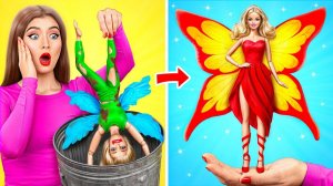 Превращение куклы Барби в Фею # Смешные Моменты от Jelly DO Challenge