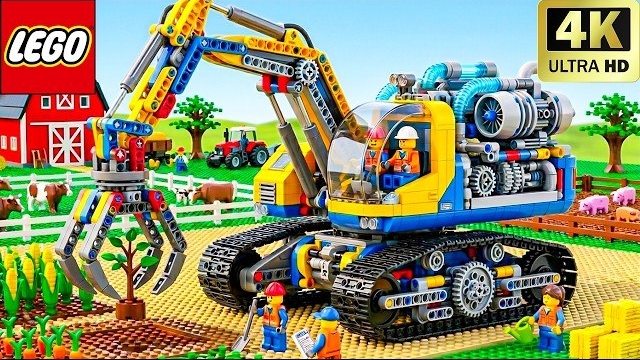 Я построил ГИГАНТСКОЕ сооружение из конструктора LEGO Technic для своей фермы LEGO!