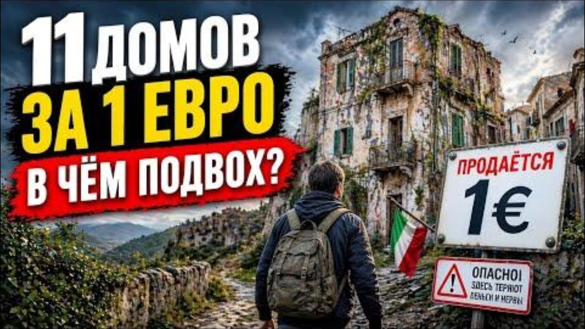 11 ДОМОВ ЗА 1 ЕВРО В ИТАЛИИ… ВАМ ЭТО НЕ РАССКАЖУТ, НО ЭТО РЕАЛЬНО!