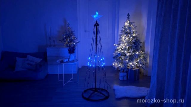 Декоративная светящаяся ёлка СИЯНИЕ ПРАЗДНИКА 154 RGB LED-огня 150 см контроллер ПДУ AX5380200