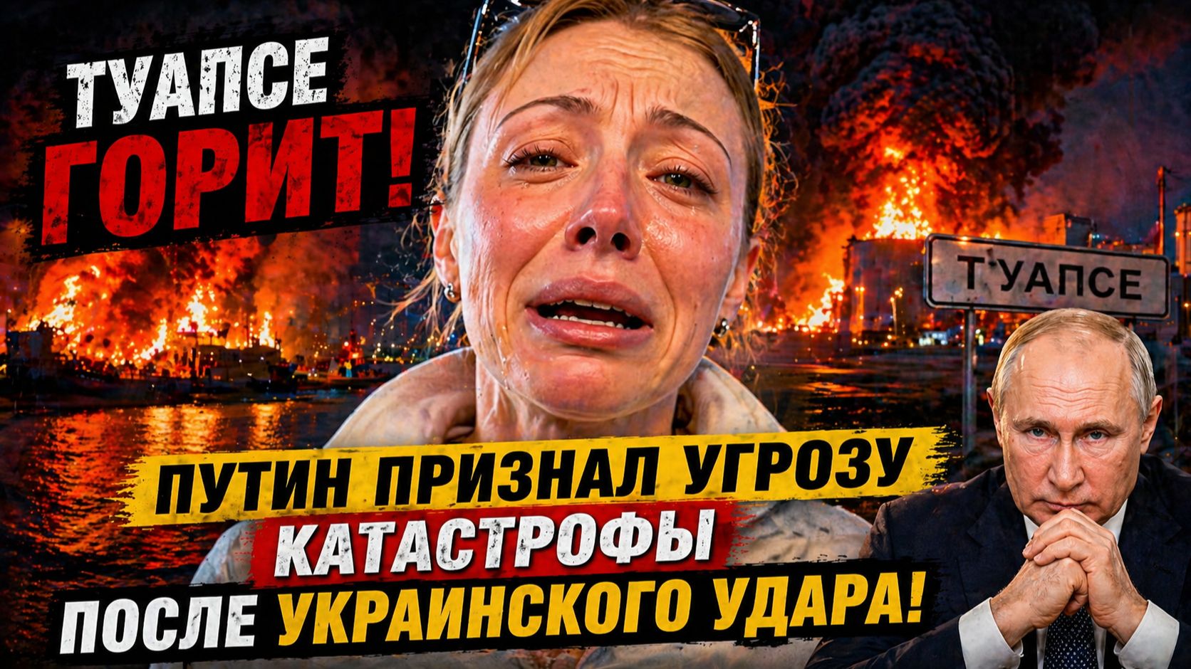 ТУАПСЕ ГОРИТ! ПУТИН ПРИЗНАЛ УГРОЗУ КАТАСТРОФЫ ПОСЛЕ УКРАИНСКОГО УДАРА!