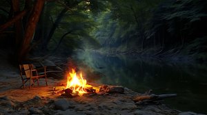 🔥 ЗВУК КОСТРА ДЛЯ СНА 3 ЧАСА И ЖУРЧАНИЕ ВОДЫ В ЛЕСУ ✨ НЕЖНЫЕ ЗВУКИ ПРИРОДЫ И ЗВУК РУЧЬЯ У КОСТРА