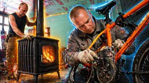 Ставлю камин на место и корячу мотор на велик