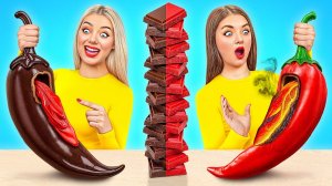 Челлендж. Шоколадная Еда vs Настоящая еда # Смешные Cитуации от Jelly DO Challenge