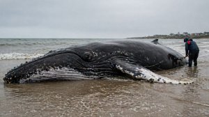 Застрявшего на мелководье кита Тимми подняли на баржу у балтийского побережья в Германии