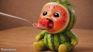 Фруктовые малыши едят настоящие фрукты! Милое и приятное видео