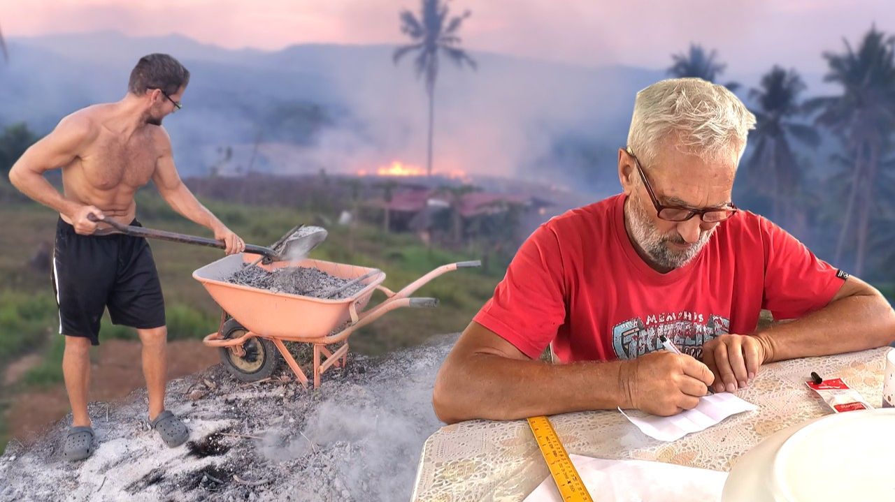 ИСХОД РУССКИХ МУЖИКОВ В ДЖУНГЛИ. Готовимся к строительству  Сожгли батину инсталляцию