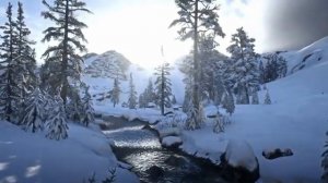 Red Dead Redemption 2 Traveling Through Wyoming Snowy Mountains (Calm Ambient Guitar Music)