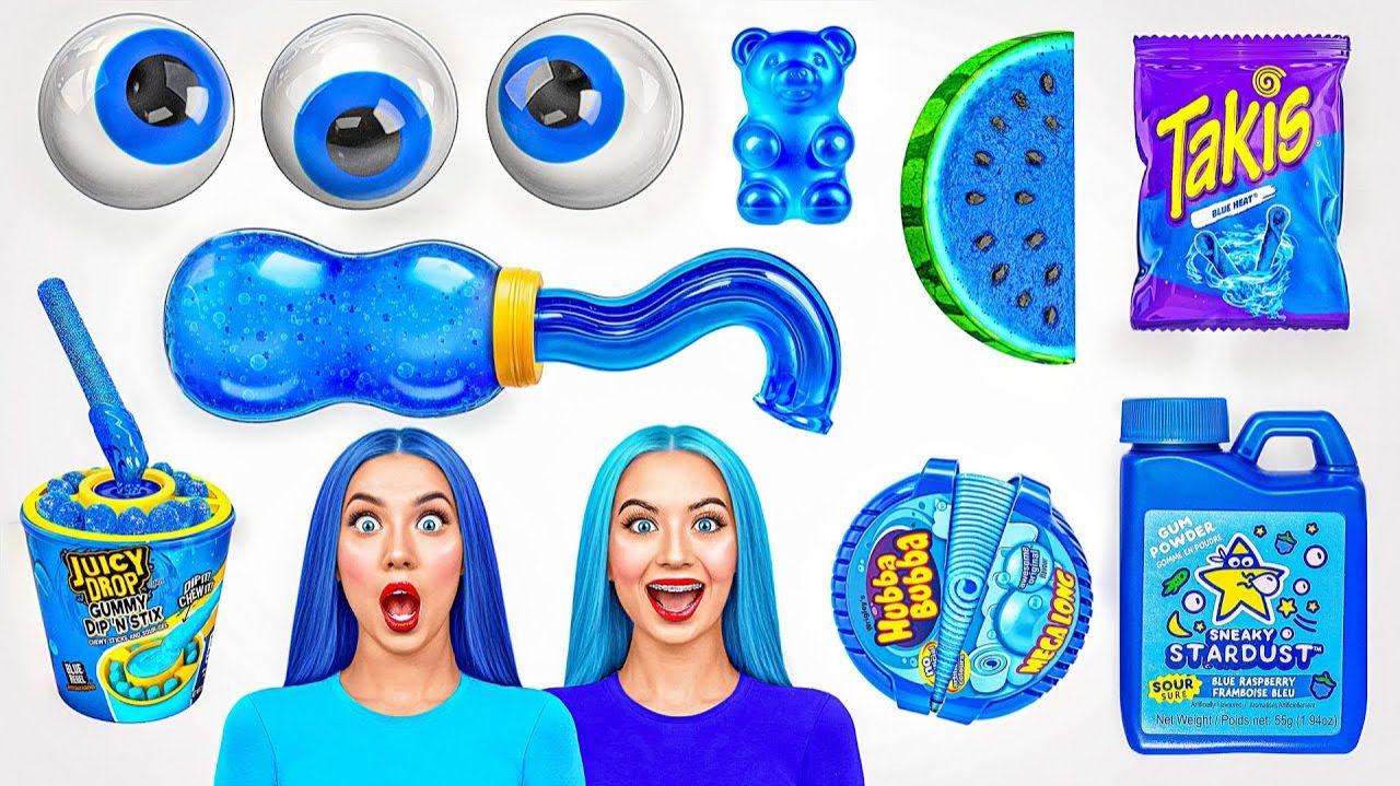 Челлендж с Синей Едой  Съедобная Битва от Jelly DO Challenge