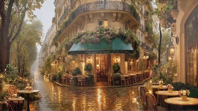 𝐑𝐀𝐈𝐍𝐘 𝐏𝐀𝐑𝐈𝐒 𝐂𝐀𝐅𝐄́ ☔ French Jazz & Instrumental Music – Cozy Coffee Ambience