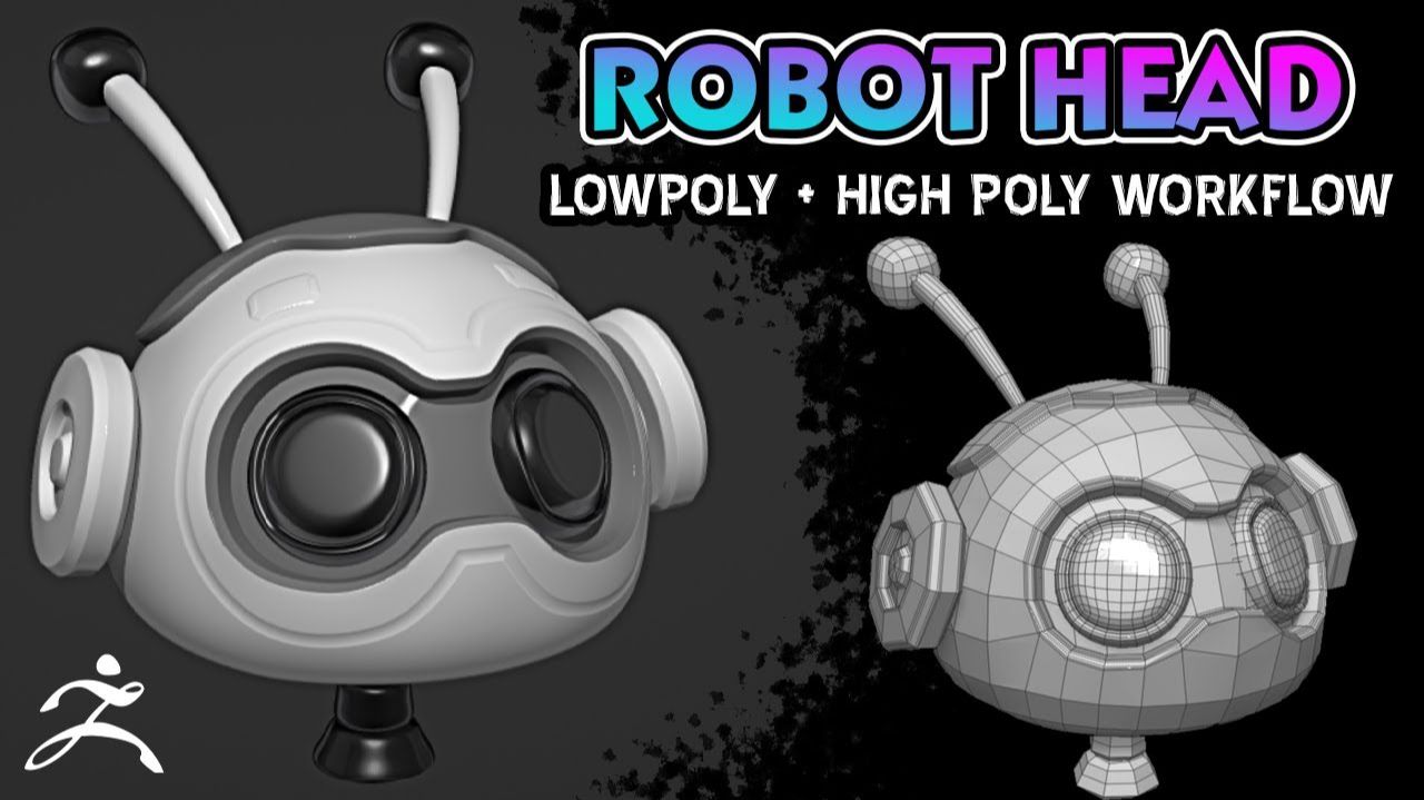 Стилизованная голова робота в ZBrush — пошаговый туториал с нуля!