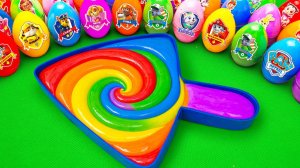 Сделай сам ВОЛШЕБНУЮ радужную кремовую ванну, смешав слизь Paw Patrol с яйцами-сюрпризами