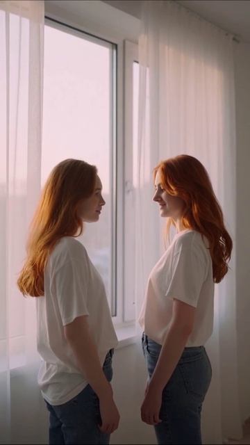 Два отражения: уникальная связь близнецы портрет