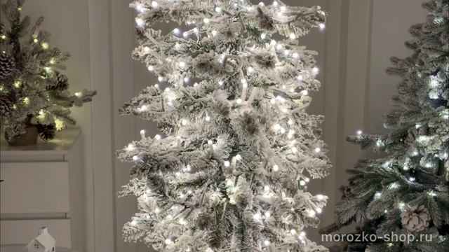 Искусственная ель с лампочками СНЕЖНЫЕ АЛЬПЫ хвоя ПВХ 1980 тёплых белых мини LED-огней 31SAP228CL