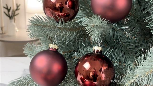 Набор стеклянных шаров матовых и глянцевых шоколадный трюфель mix 80 мм 6 шт. 2000277