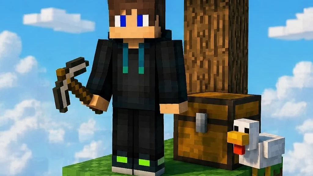 Выживание на одном блоке с Лисёнком день-2 в Майнкрафт Белчёнок