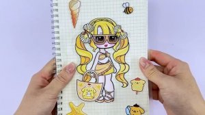 🍓Paper DIY🍓Sanrio Summer Dress- Up Sticker Book🌊 Kuromi, Melody, Cinnamoroll, Pompompurin｜