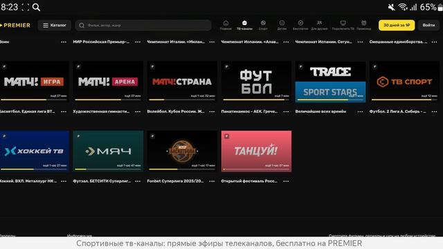 Спортивные телеканалы онлайн-кинотеатров РоссииV4