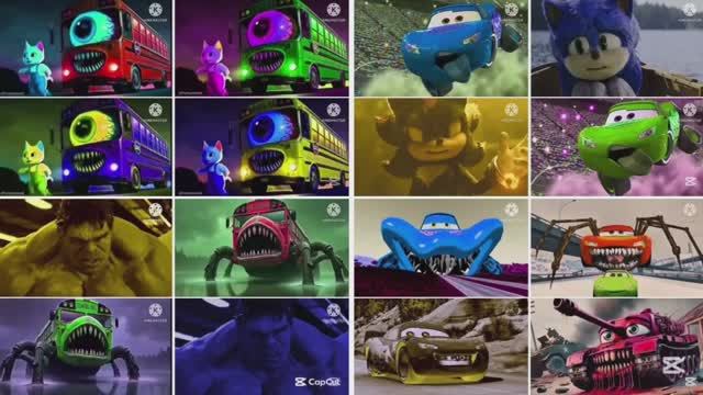 МАШИНКИ ТАЧКИ И ГЕРОИ: СОНИК, ХАЛК И МОЛНИЯ МАККУИН ТАНЦУЮТ ПОД КОФФИН ДЕНС 🏎️⚡