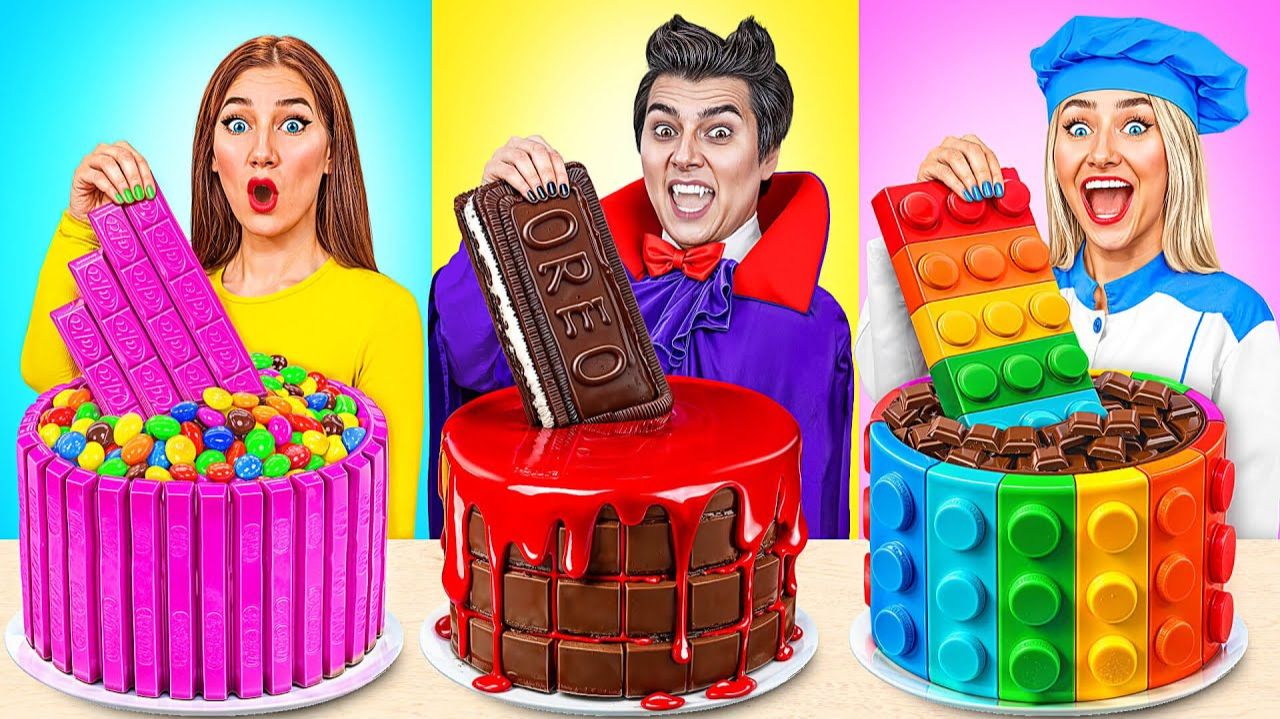 Кулинарный Челлендж Я против Вампира  Эпичная Битва с Едой от Jelly DO Challenge