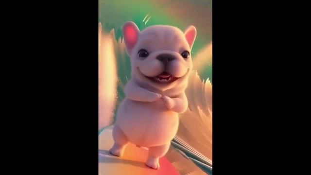  Собачка серфит в океане а вокруг прыгают дельфины