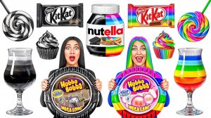 Радужный VS Черно-Белый Челлендж # Битвы с Едой от Jelly DO Challenge