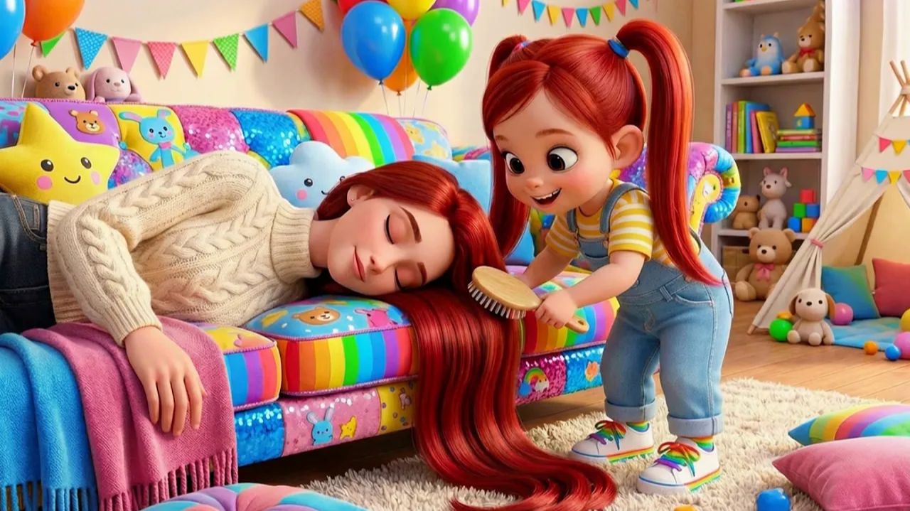 💖💇♀️ Мира помогает маме с прической 💋🌸 А потом получает плюшевого мишку своей мечты