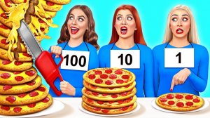 100 Слоев Еды Челлендж # Смешные Челленджи от Jelly DO Challenge