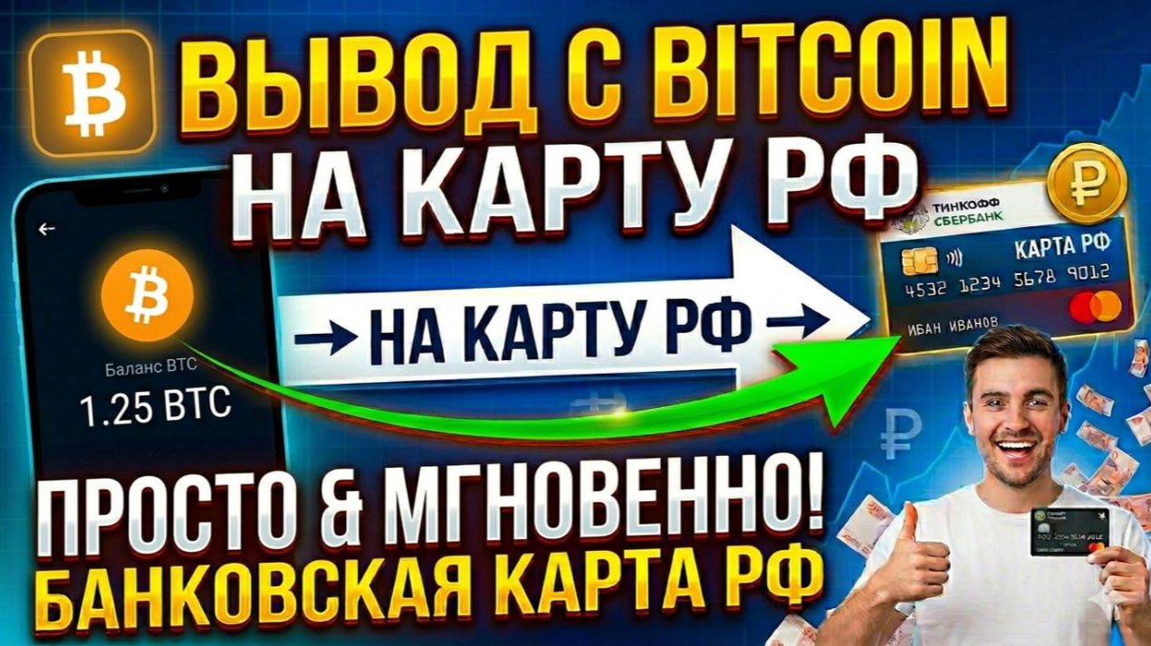 Как вывести Bitcoin  BTC  Биткоин на карту