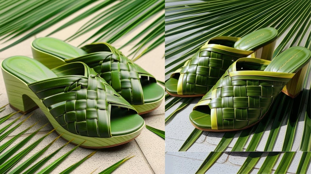 Туфли на высоком каблуке: раскрываем секрет скульптуры из кокосовых листьев.