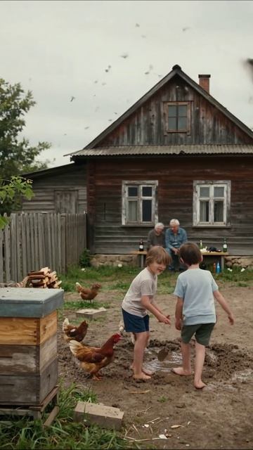 Летние забавы на деревенском дворе #дети #сельскаяжизнь